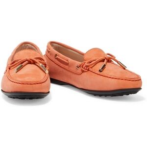 Tod’s Orange Leather Loafers